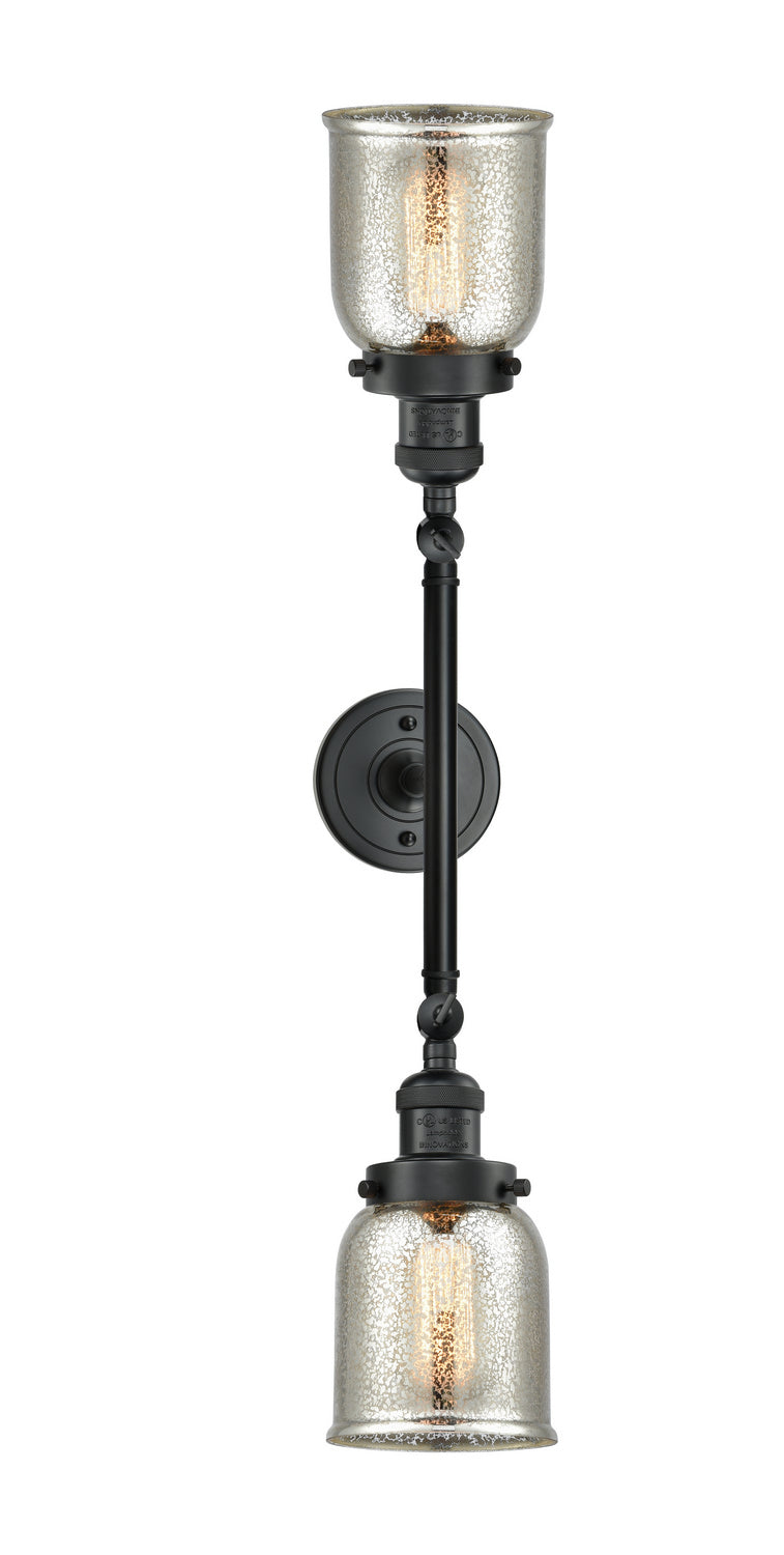 Innovations 208-BK-G58 Two Light Bath Vanity, Matte Black