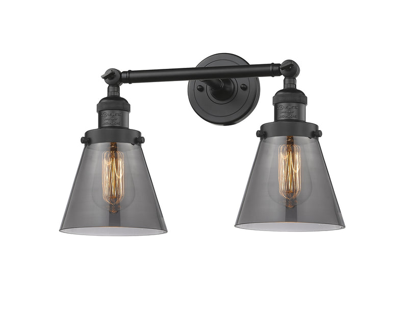 Innovations 208-BK-G63 Two Light Bath Vanity, Matte Black