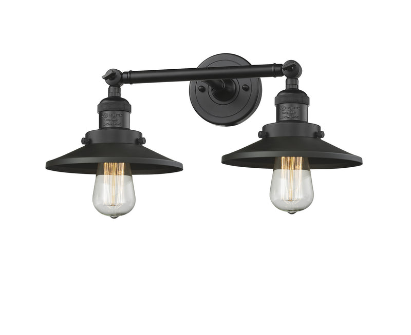 Innovations 208-BK-M6 Two Light Bath Vanity, Matte Black