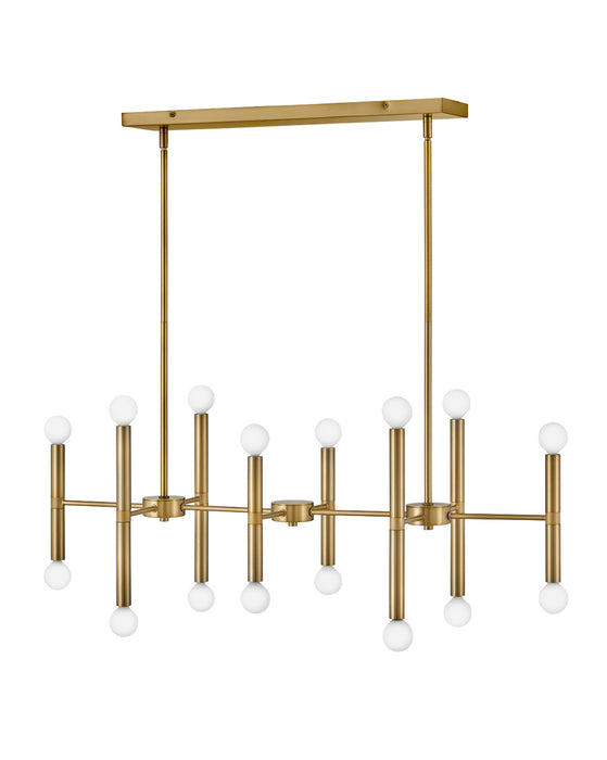 Lark 83196LCB LED Linear Chandelier, Lacquered Brass