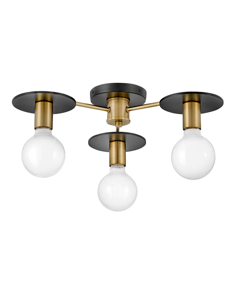 Lark 83203LCB LED Semi-Flush Mount, Lacquered Brass