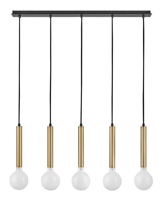Lark 83206LCB LED Linear Chandelier, Lacquered Brass