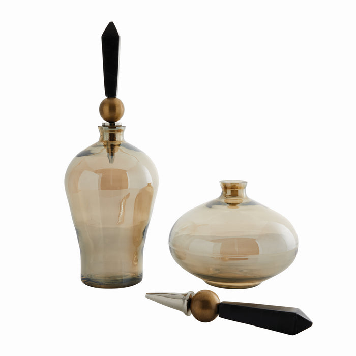 Arteriors 4635 Decanters, Set of 2, Smoke Luster