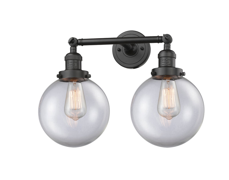 Innovations 208-OB-G202-8 Two Light Bath Vanity, Oil Rubbed Bronze