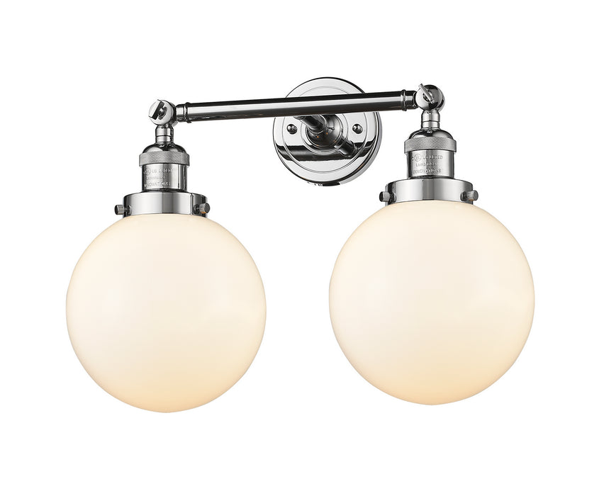 Innovations 208-PC-G201-8 Two Light Bath Vanity, Polished Chrome