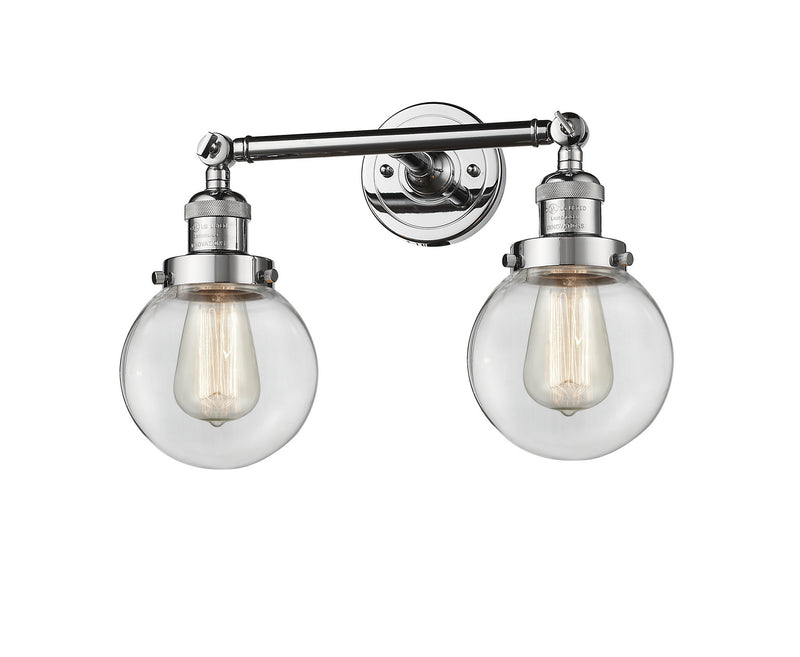 Innovations 208-PC-G202-6 Two Light Bath Vanity, Polished Chrome