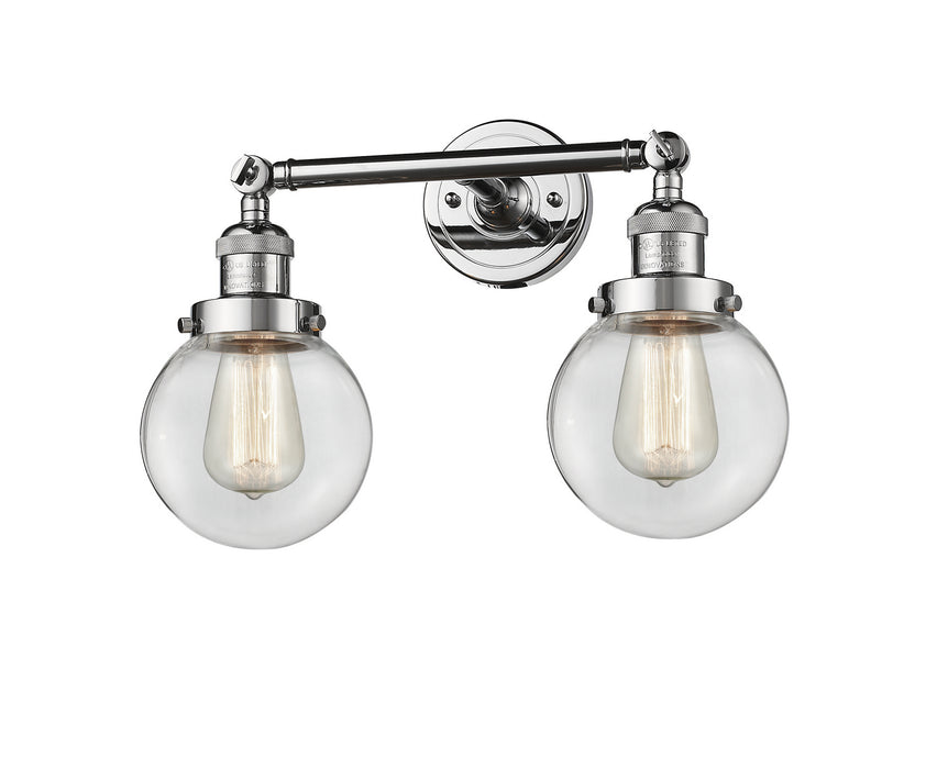 Innovations 208-PC-G202-6 Two Light Bath Vanity, Polished Chrome