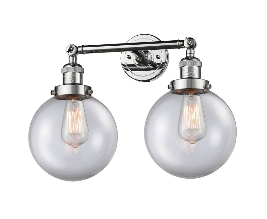 Innovations 208-PC-G202-8 Two Light Bath Vanity, Polished Chrome