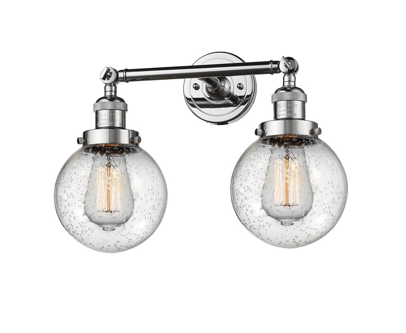 Innovations 208-PC-G204-6 Two Light Bath Vanity, Polished Chrome