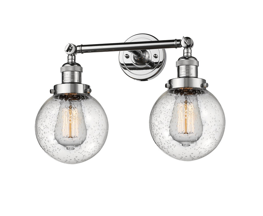 Innovations 208-PC-G204-6 Two Light Bath Vanity, Polished Chrome