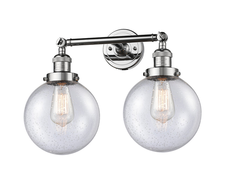 Innovations 208-PC-G204-8 Two Light Bath Vanity, Polished Chrome