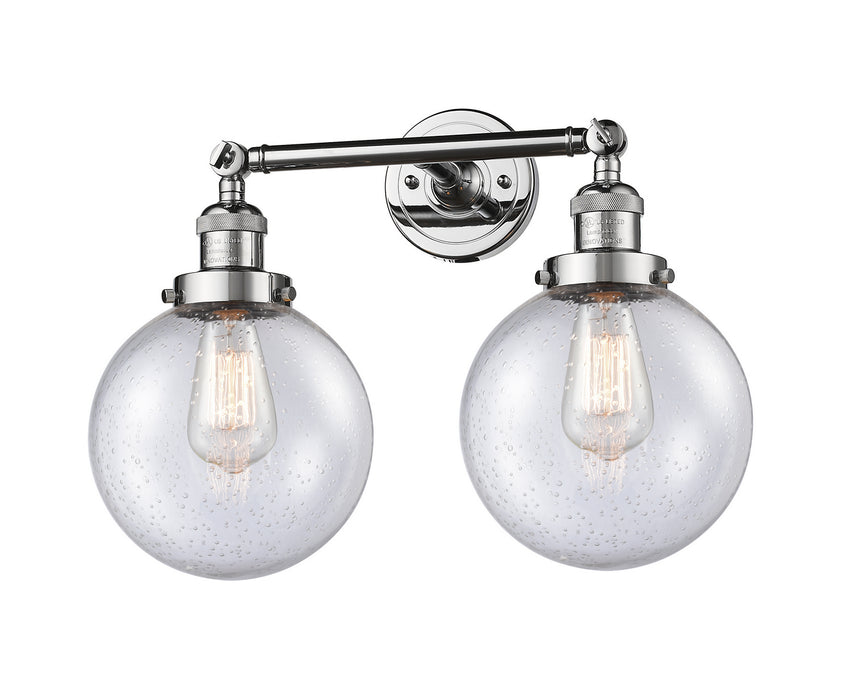 Innovations 208-PC-G204-8 Two Light Bath Vanity, Polished Chrome