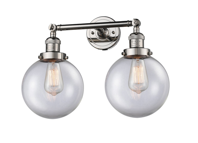 Innovations 208-PN-G202-8-LED LED Bath Vanity, Polished Nickel