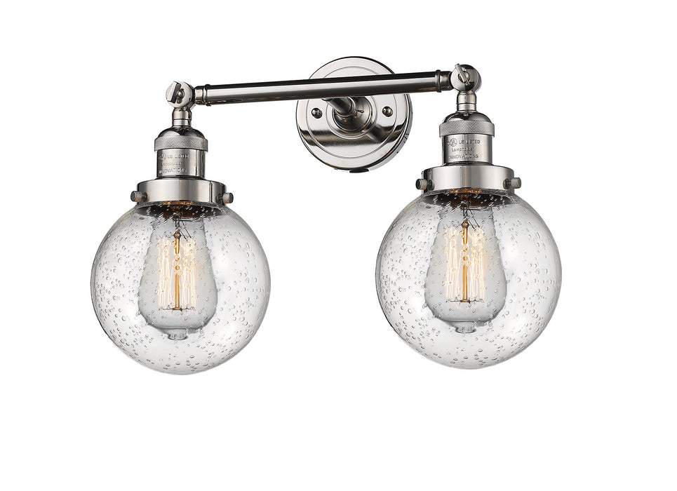 Innovations 208-PN-G204-6 Two Light Bath Vanity, Polished Nickel