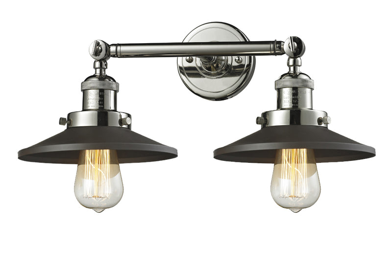 Innovations 208-PN-M6BK-LED LED Bath Vanity, Polished Nickel