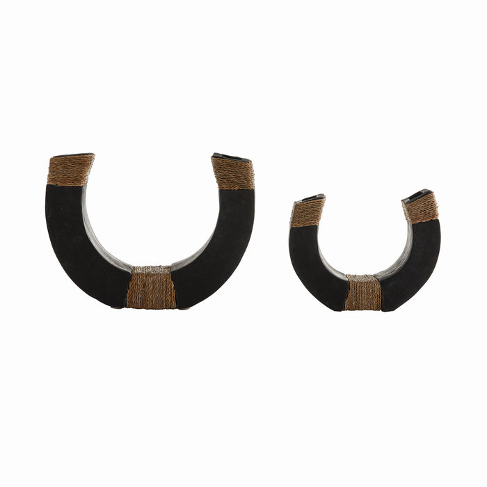 Arteriors 5675 Sculptures, Set of 2, Matte Charcoal