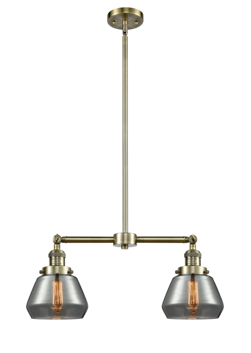 Innovations 209-AB-G173 Two Light Island Pendant, Antique Brass
