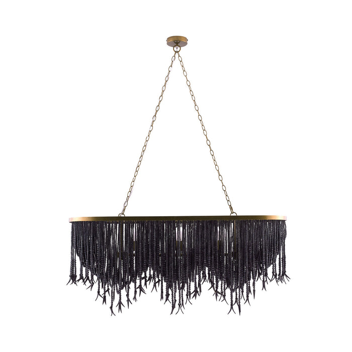 Arteriors 85026 Six Light Linear Chandelier, Dark Gray Wash