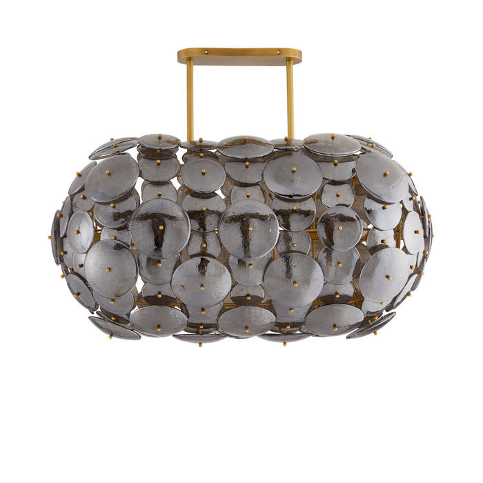 Arteriors 89491 Eight Light Chandelier, Smoke Luster