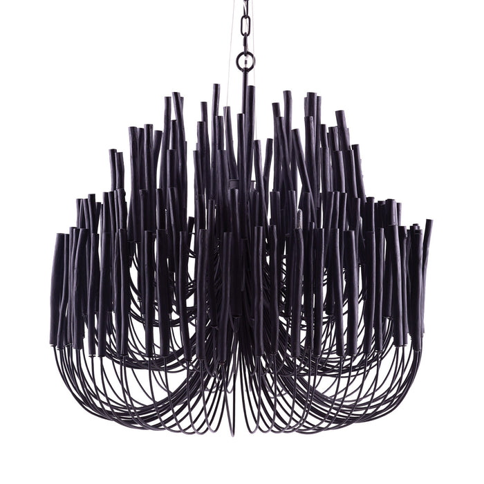 Arteriors 89495 Six Light Chandelier, Black