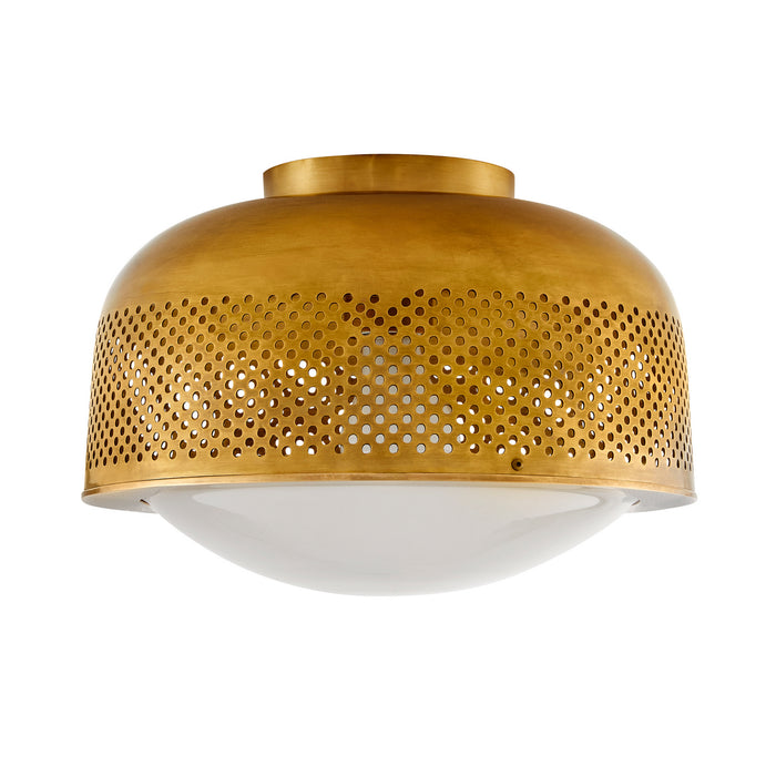 Arteriors DJ42001 One Light Flush Mount, Vintage Brass