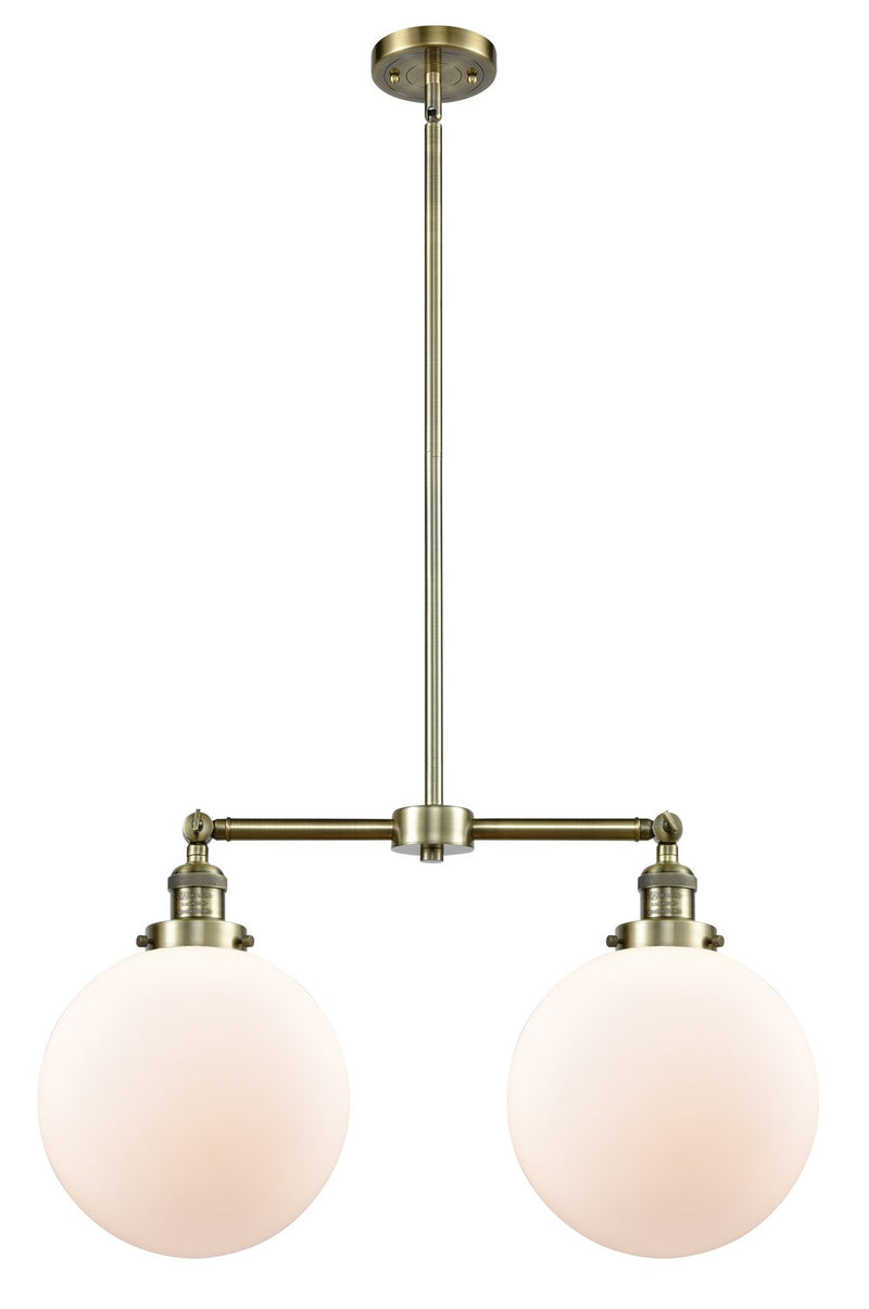 Innovations 209-AB-G201-10-LED LED Island Pendant, Antique Brass