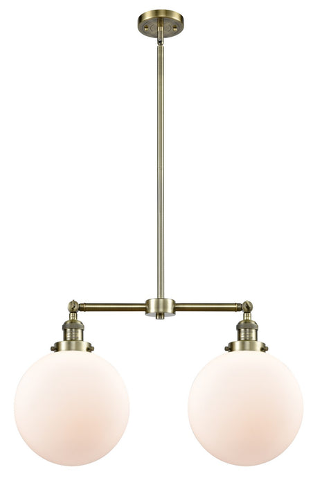 Innovations 209-AB-G201-10-LED LED Island Pendant, Antique Brass