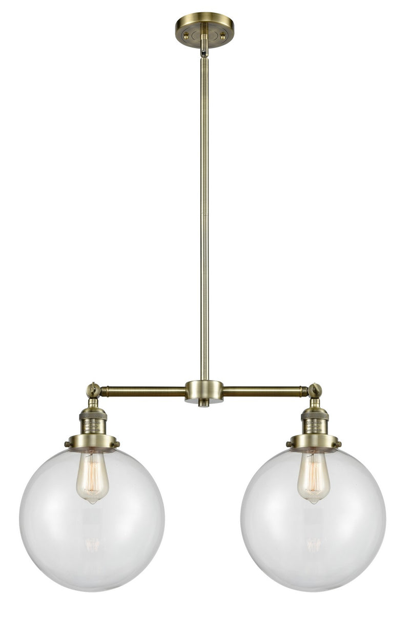 Innovations 209-AB-G202-10-LED LED Island Pendant, Antique Brass