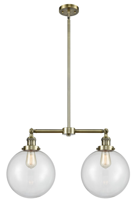 Innovations 209-AB-G202-10-LED LED Island Pendant, Antique Brass