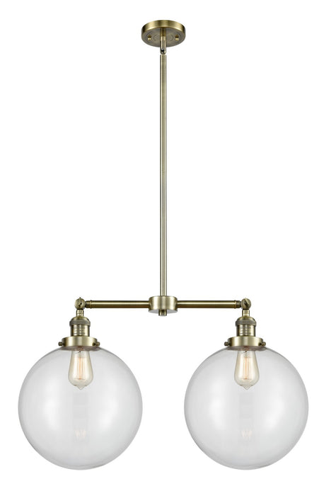 Innovations 209-AB-G202-12-LED LED Island Pendant, Antique Brass