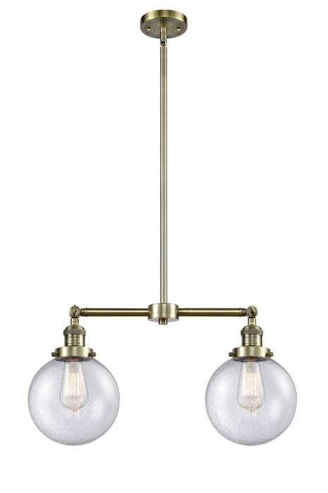 Innovations 209-AB-G204-8-LED LED Island Pendant, Antique Brass