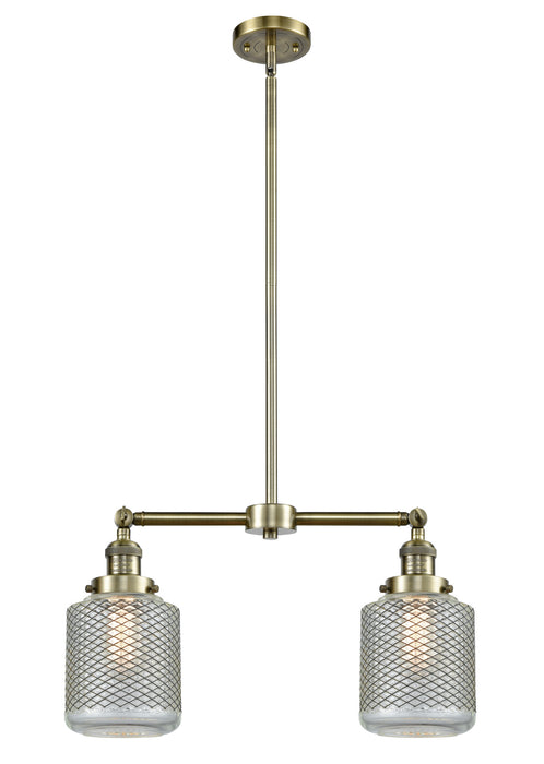 Innovations 209-AB-G262 Two Light Island Pendant, Antique Brass