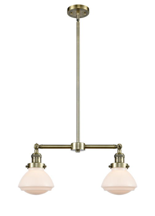 Innovations 209-AB-G321 Two Light Island Pendant, Antique Brass