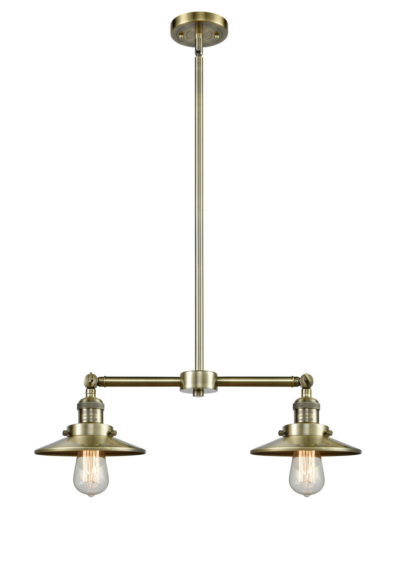 Innovations 209-AB-M4AB Two Light Island Pendant, Antique Brass