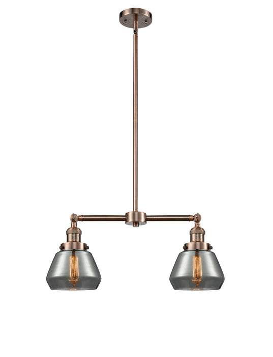 Innovations 209-AC-G173 Two Light Island Pendant, Antique Copper