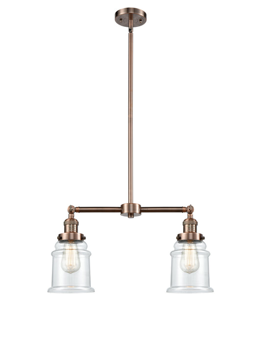 Innovations 209-AC-G182 Two Light Island Pendant, Antique Copper