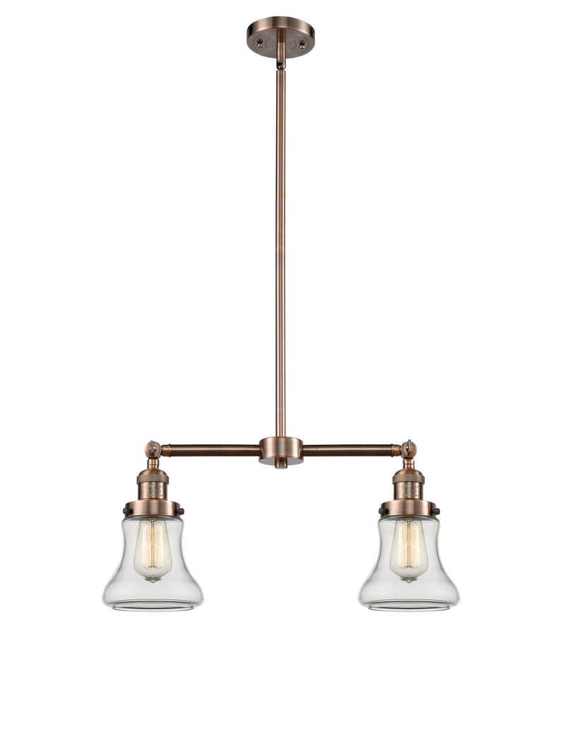Innovations 209-AC-G192 Two Light Island Pendant, Antique Copper