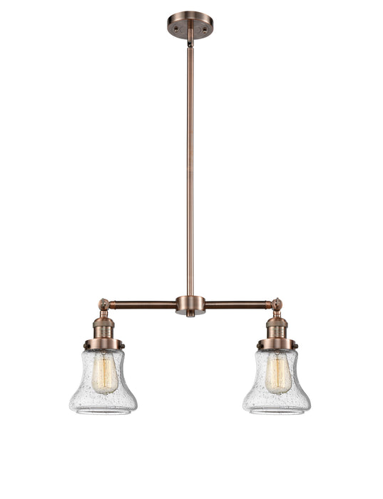 Innovations 209-AC-G194 Two Light Island Pendant, Antique Copper
