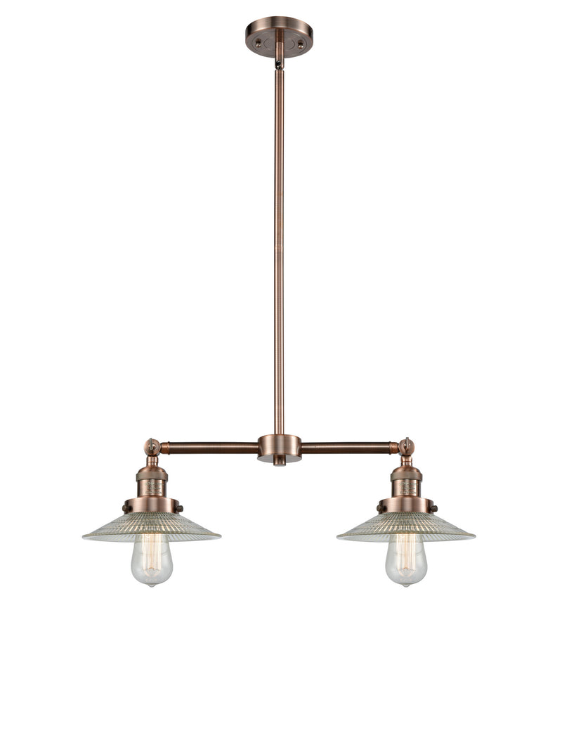 Innovations 209-AC-G2 Two Light Island Pendant, Antique Copper
