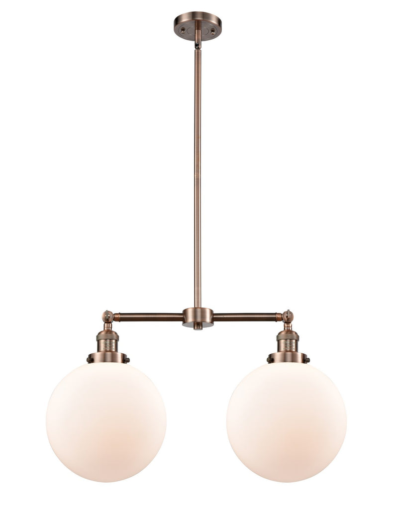 Innovations 209-AC-G201-10-LED LED Island Pendant, Antique Copper