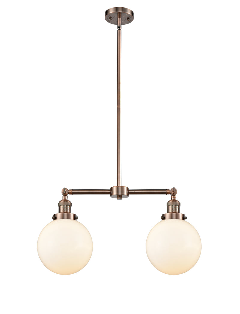 Innovations 209-AC-G201-8-LED LED Island Pendant, Antique Copper