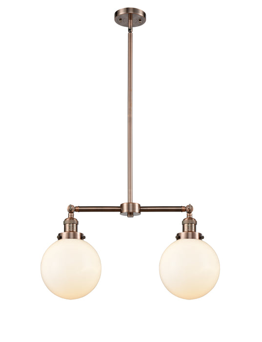 Innovations 209-AC-G201-8-LED LED Island Pendant, Antique Copper