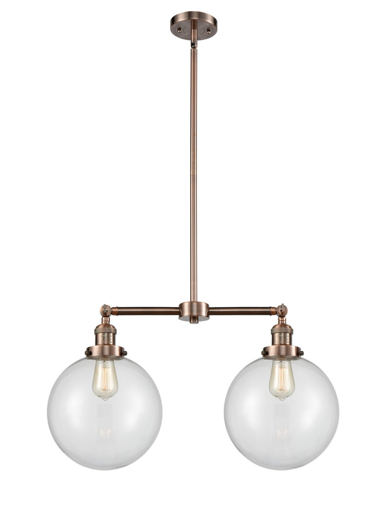 Innovations 209-AC-G202-10-LED LED Island Pendant, Antique Copper
