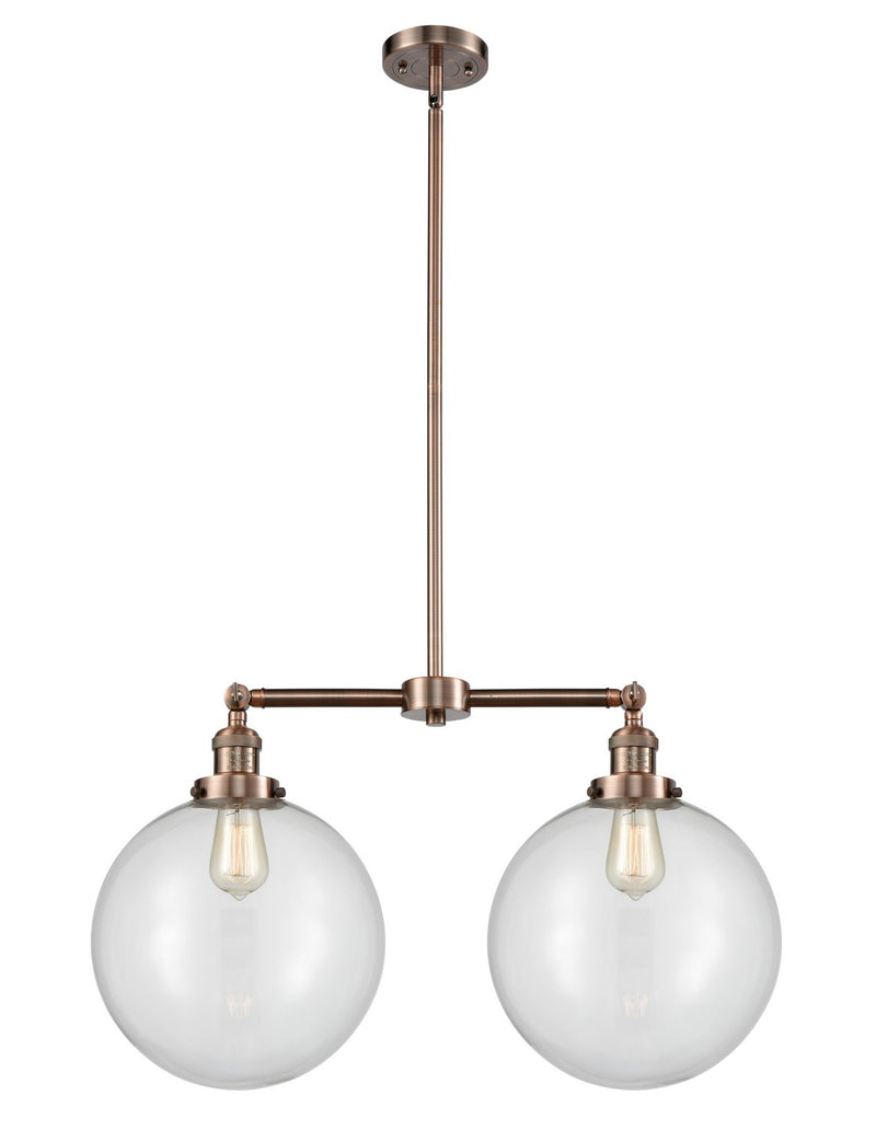 Innovations 209-AC-G202-12-LED LED Island Pendant, Antique Copper