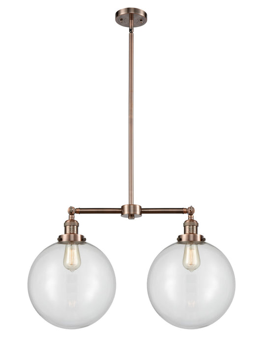 Innovations 209-AC-G202-12-LED LED Island Pendant, Antique Copper