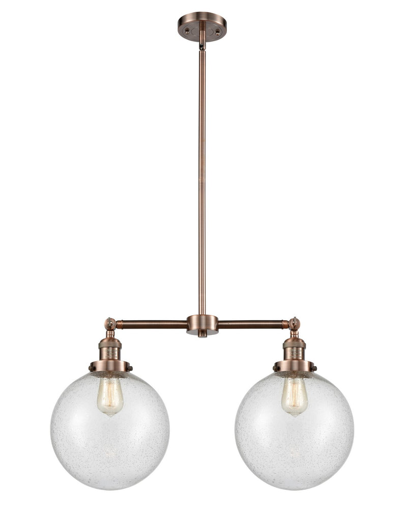 Innovations 209-AC-G204-10-LED LED Island Pendant, Antique Copper