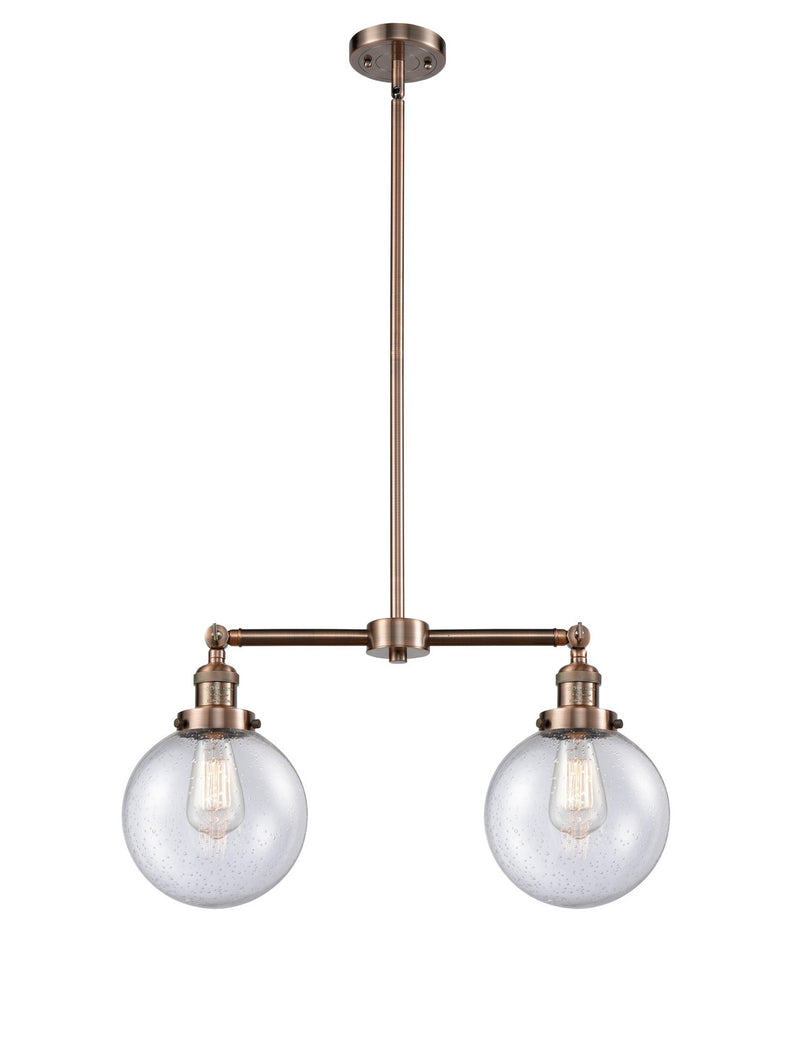 Innovations 209-AC-G204-8-LED LED Island Pendant, Antique Copper