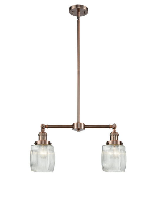 Innovations 209-AC-G302-LED LED Island Pendant, Antique Copper