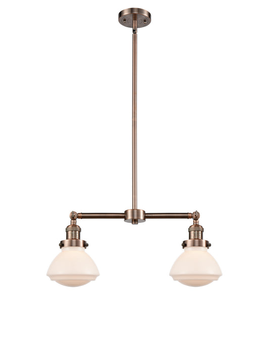 Innovations 209-AC-G321 Two Light Island Pendant, Antique Copper