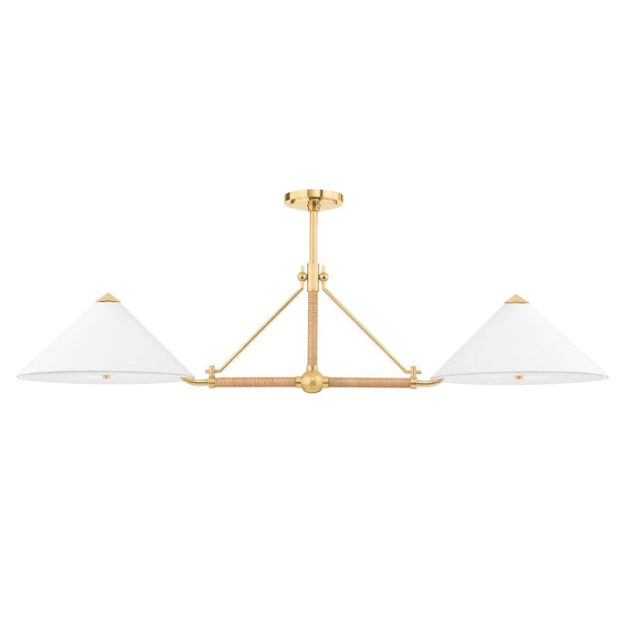 Hudson Valley 1057-AGB Four Light Island Pendant, Aged Brass